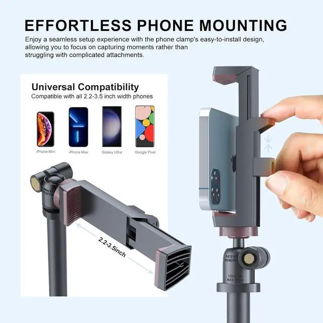 Alt view image 2 of 7 - Selfie Stick & Tripod LINCO, Integrated, Heavy Duty, Lightweight, Bluetooth Remote for Apple & Android Devices, Separable Tripod Feet, Extends to 52", Black