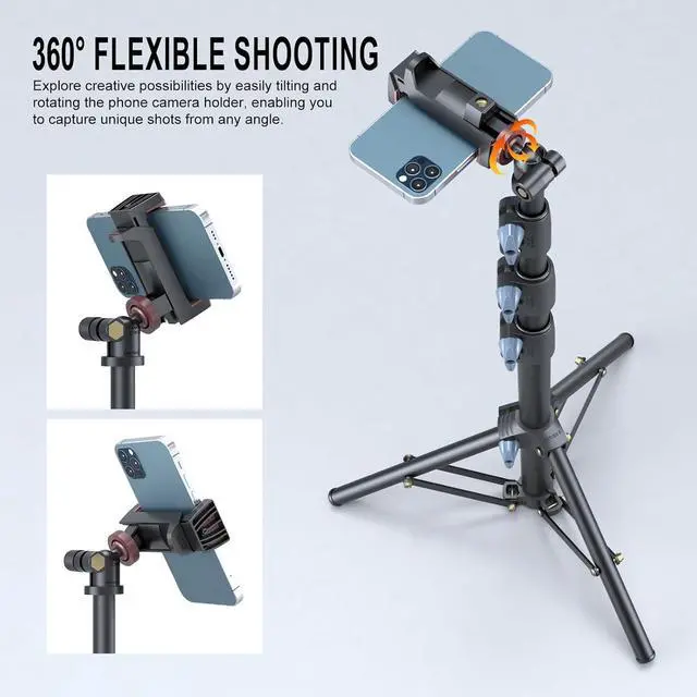 Alt view image 3 of 7 - Selfie Stick & Tripod LINCO, Integrated, Heavy Duty, Lightweight, Bluetooth Remote for Apple & Android Devices, Separable Tripod Feet, Extends to 52", Black