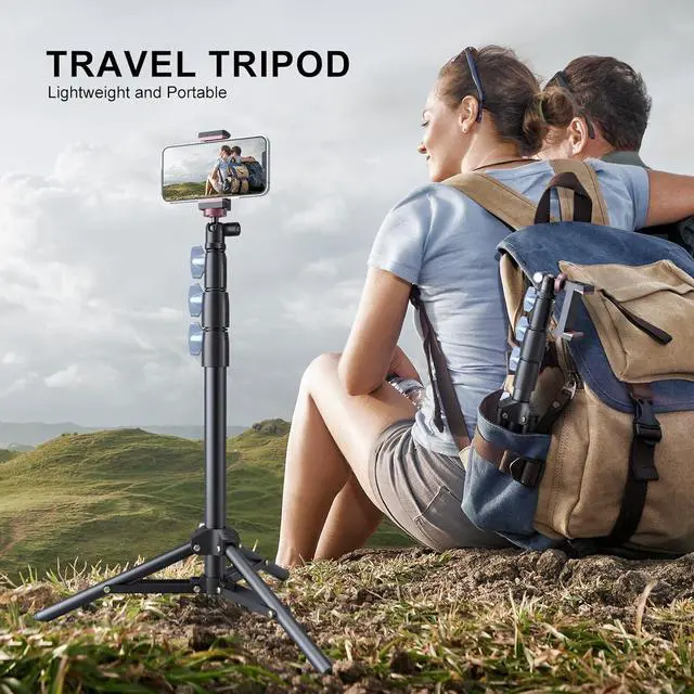 Alt view image 6 of 7 - Selfie Stick & Tripod LINCO, Integrated, Heavy Duty, Lightweight, Bluetooth Remote for Apple & Android Devices, Separable Tripod Feet, Extends to 52", Black