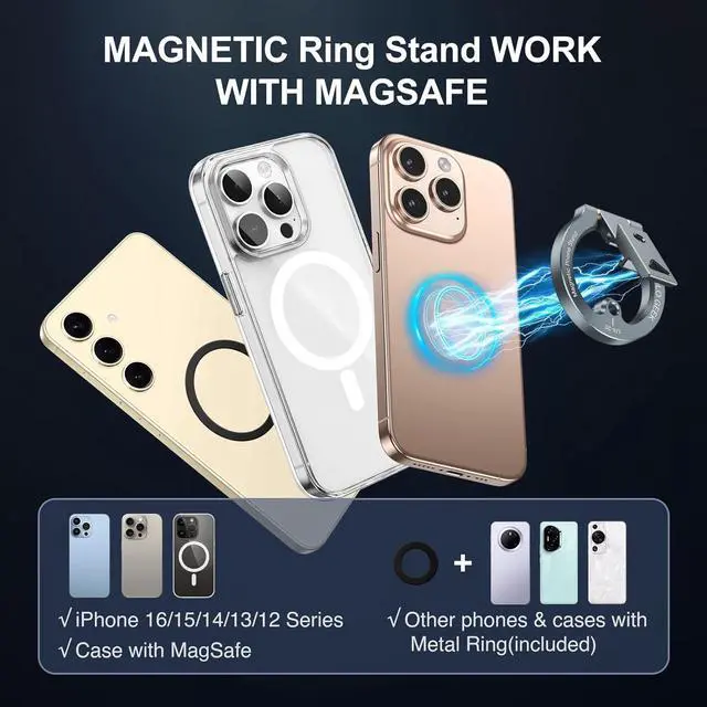 Alt view image 4 of 7 - Magnetic Phone Tripod Mount Mini Compatible with Magsafe iPhone 16/15/14/13 Series, MG-01 Aluminum Tripod Mount Adapter with 1/4-20 & Cold Shoe