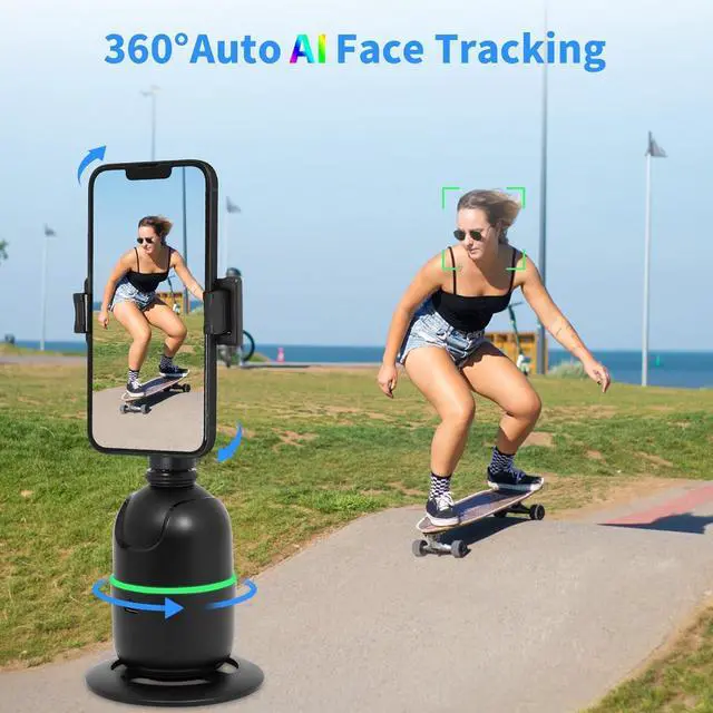 Alt view image 2 of 6 - KozyOne Auto Face/Body Tracking Tripod, No App Required, 360° Rotation Phone Holder with Fill Light, Auto Tracking Phone Stand, Smart Gesture Control, for Vlog, Tiktok, Streaming, Zoom
