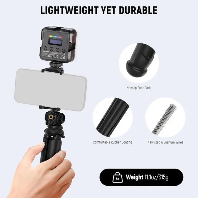 Alt view image 6 of 7 - NEEWER Tripod for iPhone with Remote, Mini Flexible Phone Tripod Stand Vlog Selfie Stick with Phone Holder & Action Camera Adapter Compatible with iPhone GoPro Insta360 Samsung Digital Camera, TP35