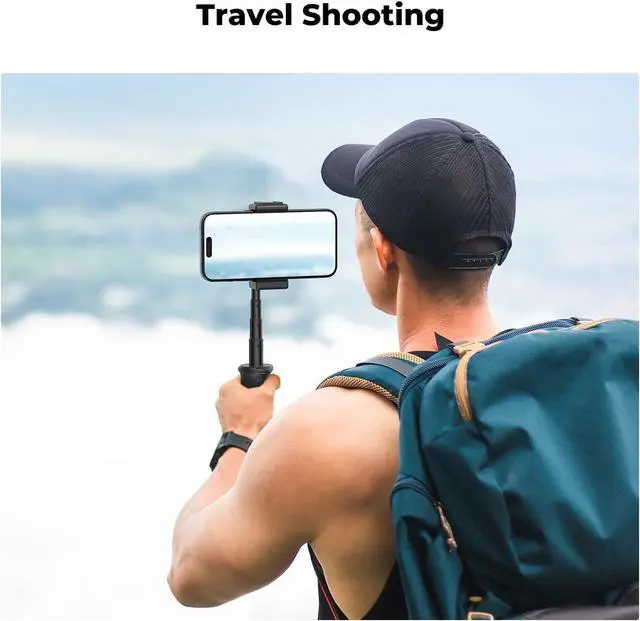 Alt view image 7 of 7 - K&F Concept Selfie Stick Tripod, Handheld Tripod Small Camera Tripod Max Load Capacity 2kg, 1/4" Screw Universal for Sony A1 II A7 IV ZV-1F Canon G7X EOS R5D R6 Mark II DJI OSMO Pocket 3.(Black)