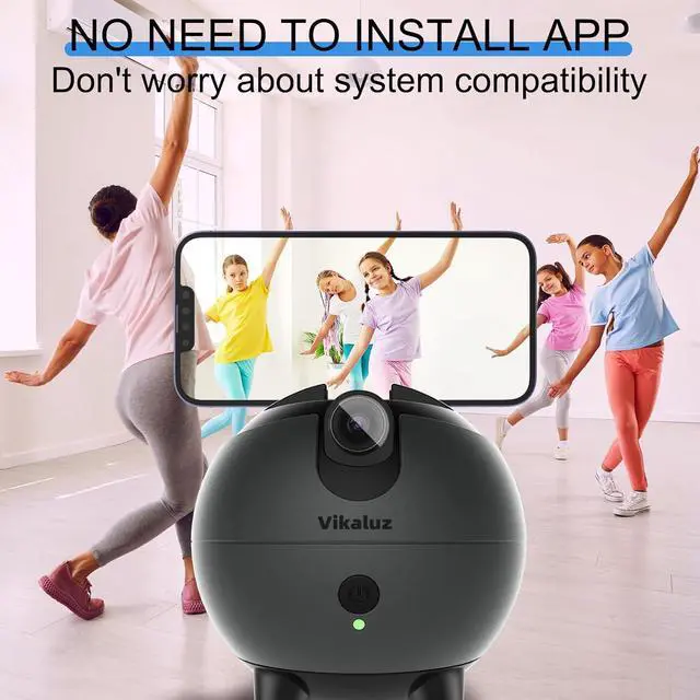 Alt view image 4 of 7 - Auto Tracking Phone Holder, Auto Face Tracking Tripod, 360° Rotation Face Body Phone Tracking Tripod, AI-Powered Face Tracking,No APP Live Vlog Tiktok Video-Gunmetal Grey, Pink
