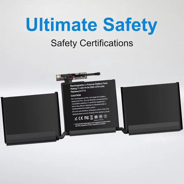 Alt view image 4 of 6 - A1713 A1708 A2159 Laotop Battery for Mac Book Pro 13 Inch A1708(Mid2017,Late 2016) A2159 (2019) A2289 (2020) A2338 (2020,2022) EMC