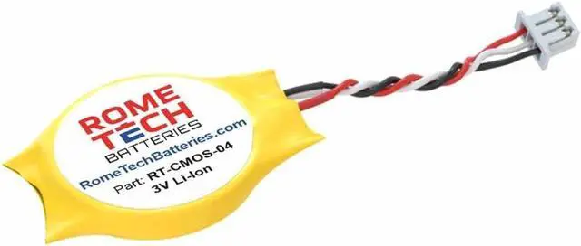 Main image of Rome Tech CMOS Battery for Dell Latitude E5400, E5410, E6400, E6400, E6410 Laptop BIOS CR2032 with 3 Pin Wire Cable (5-Pack)