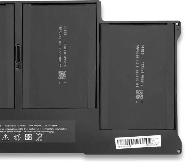 Alt view image 4 of 7 - GHU A1466 Replacement Battery for MacBook Air 13 Inch A1466(mid 2012-2017) A1369(2010-2011) A1496 A1405 A1377(EMC 2925) 7.3V 50Wh 6700Mah