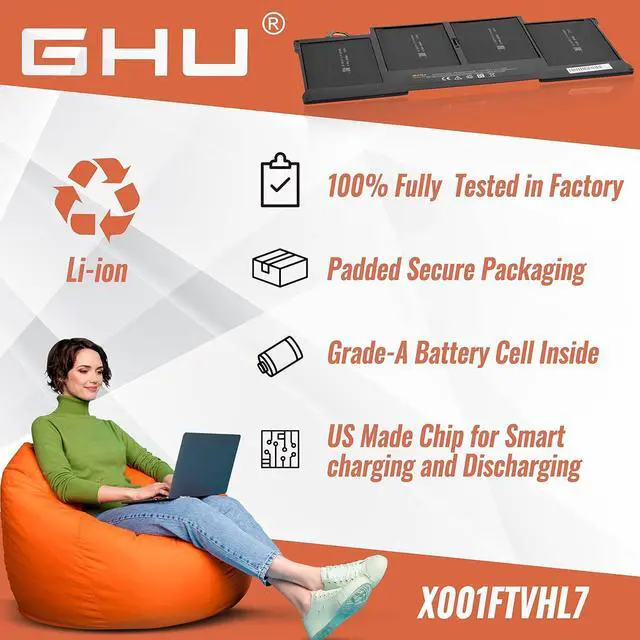 Alt view image 6 of 7 - GHU A1466 Replacement Battery for MacBook Air 13 Inch A1466(mid 2012-2017) A1369(2010-2011) A1496 A1405 A1377(EMC 2925) 7.3V 50Wh 6700Mah
