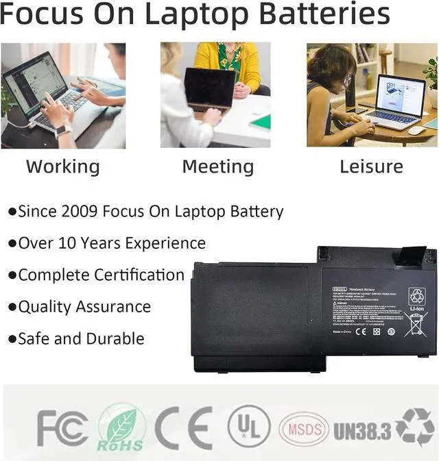 Alt view image 5 of 6 - SB03 SB03XL Laptop Battery Replacement Compatible with Hp Elitebook 720 725 820 825 G1/G2 Series, SB03046XL E7U25AA HSTNN-L13C HSTNN-IB4T HSTNN-IB4S HSTNN-LB4T 716726-421 717378-001 11.4V 46Wh