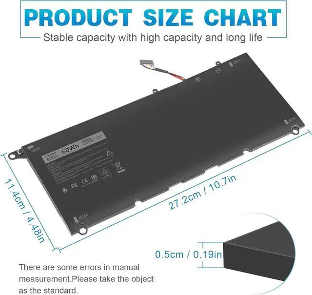 Alt view image 6 of 7 - ASUNCELL 60Wh PW23Y Battery for Dell XPS 13 9360 13-9360-D1605G 13-9360-D1605T 13-9360-D1609 13-9360-D1609G 13-9360-D1705G Series 0RNP72 0TP1GT 0PW23Y