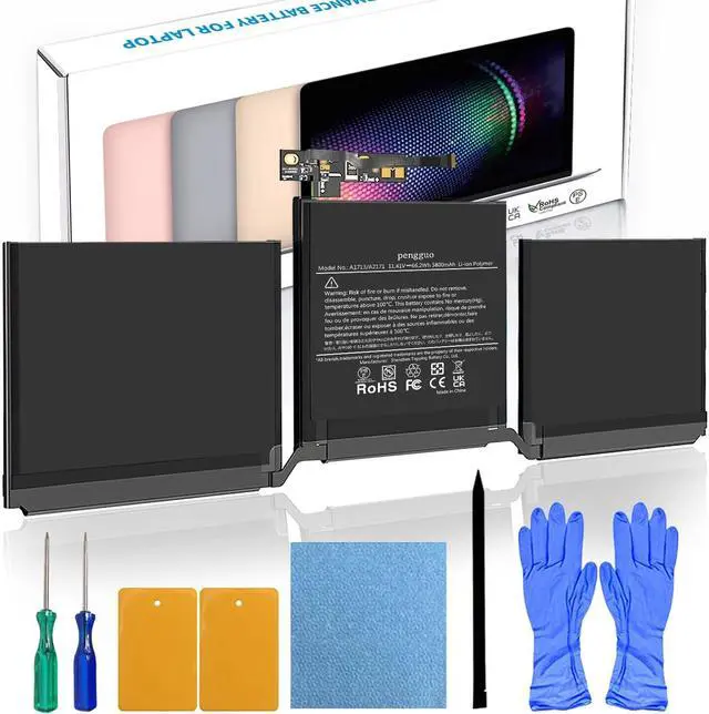 Main image of Battery A1713 for MacBook Pro 13 Inch A1708 Late 2016 Mid 2017 EMC 2978 3164, Replacement Battery A2171 for MacBook Pro 13 Inch A2159 (2019) A2289 (2020) A2338 (2020) Higher Capacity