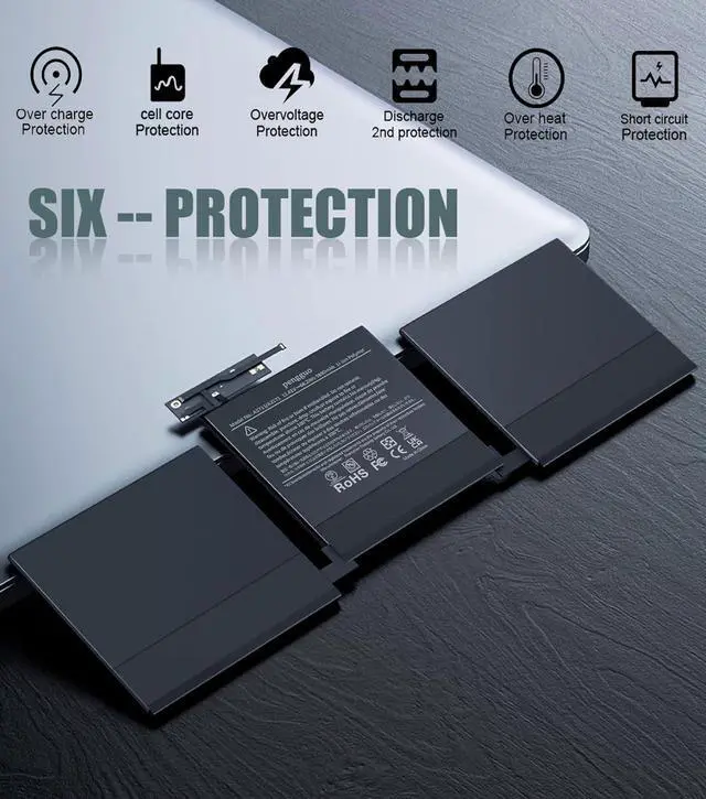 Alt view image 4 of 7 - Battery A1713 for MacBook Pro 13 Inch A1708 Late 2016 Mid 2017 EMC 2978 3164, Replacement Battery A2171 for MacBook Pro 13 Inch A2159 (2019) A2289 (2020) A2338 (2020) Higher Capacity