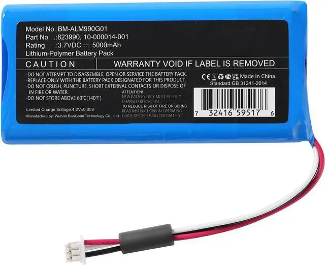 Alt view image 2 of 7 - 823990 2GIG GC3e 3.7V 5000mAh Battery Replacement for 2GIG GC3e Panel GC3 Panel SP1-GC3,10-000014-001 823990