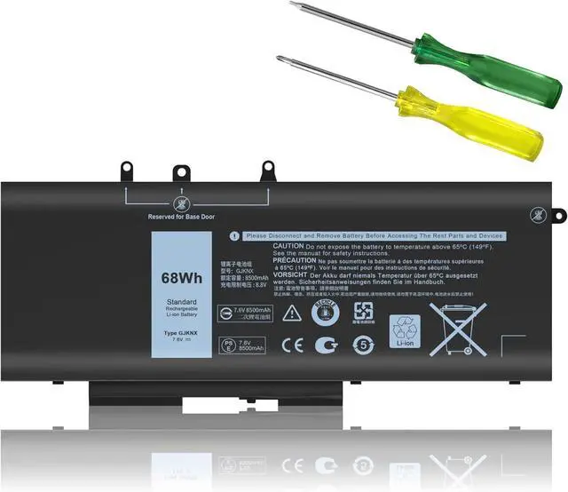 Main image of 68WH GJKNX Battery Replacement for Dell Latitude 5480 5580 5490 5491 5580 5590 5591 5280 5288 5488 5495 E5480 E5580 E5490 E5590 Precision 15 3520 3530 Series GD1JP DY9NT 5YHR4 451-BBZG 7.6V 4-Cell