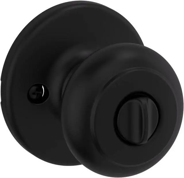 Alt view image 3 of 7 - Kwikset Cove Entry Door Knob with Lock and Key, Secure Keyed Handle Exterior Doorknob, Front Entrance and Bedroom, Matte Black, Pick Resistant SmartKey Rekey Security
