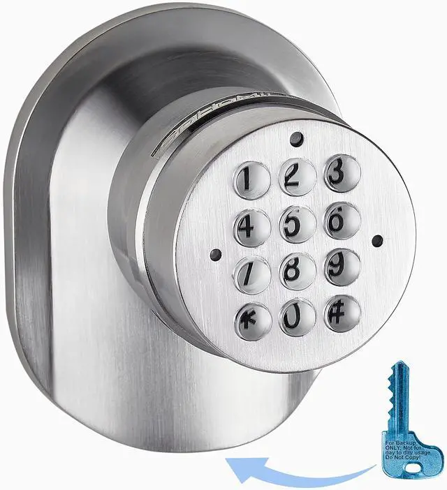 Main image of SoHoMiLL® Electronic Keypad Door Knob SoHo Mill® and Lock Set with Backup Mechanical Key (Spring Latch Lock; Not Deadbolt; Not Phone Connected), Single Front keypad YL 99 Upgraded Model-B