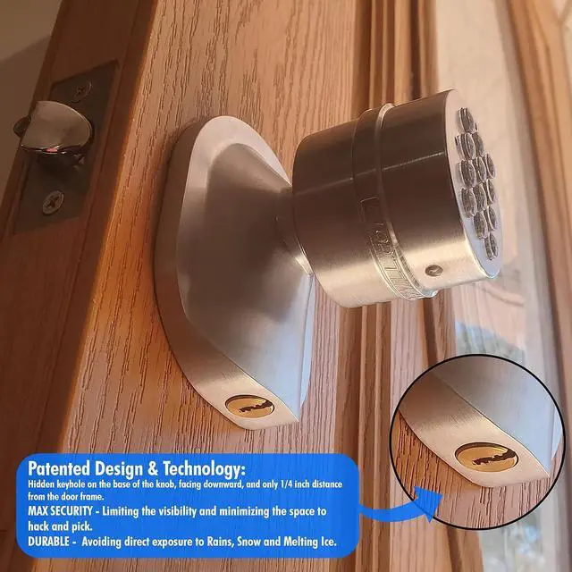 Alt view image 2 of 6 - SoHoMiLL® Electronic Keypad Door Knob SoHo Mill® and Lock Set with Backup Mechanical Key (Spring Latch Lock; Not Deadbolt; Not Phone Connected), Single Front keypad YL 99 Upgraded Model-B