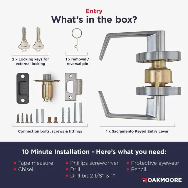 Alt view image 6 of 7 - Commercial Entry Door Handle Locks | Heavy Duty Commercial Door Handle | Commercial Door Locks Knob Grade 2 | Offices, Schools, Industrial Use | UL CUL & ADA | Satin Finish | ANSI A156.2