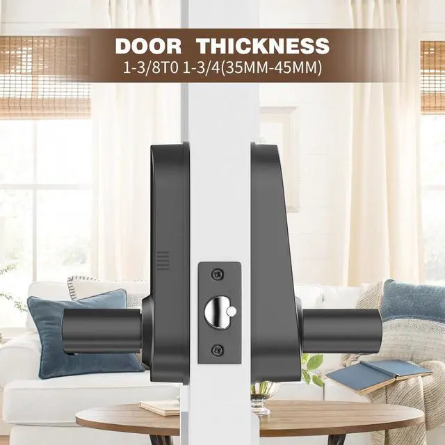 Alt view image 3 of 6 - Keyless Entry Door knob,Electronic Keypad Door Lock,Door Locks with keypads,Matte Black