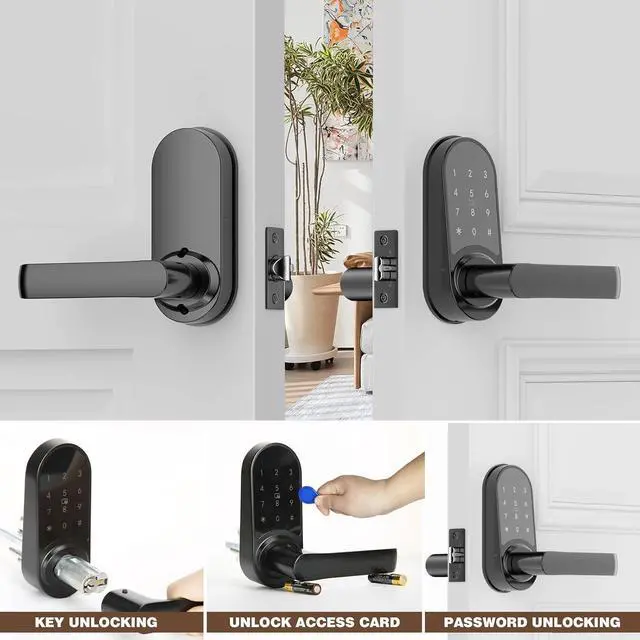 Alt view image 5 of 6 - Keyless Entry Door knob,Electronic Keypad Door Lock,Door Locks with keypads,Matte Black
