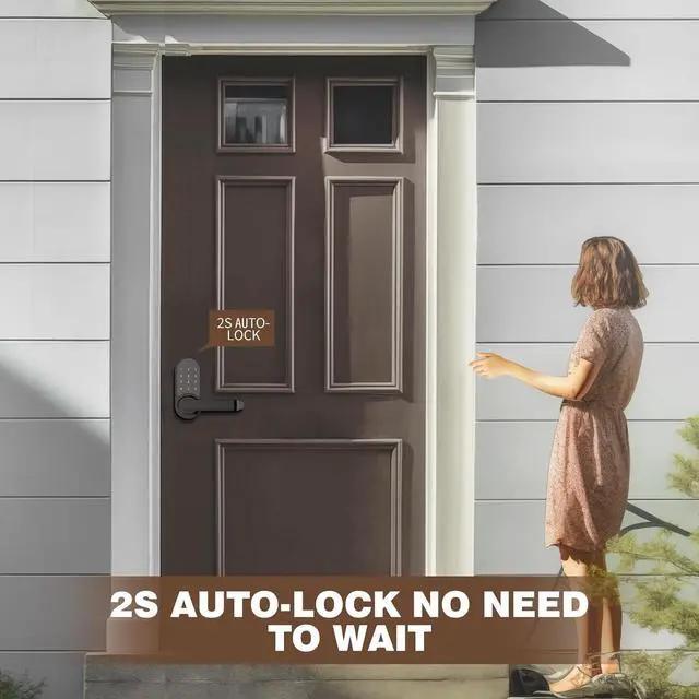 Alt view image 6 of 6 - Keyless Entry Door knob,Electronic Keypad Door Lock,Door Locks with keypads,Matte Black