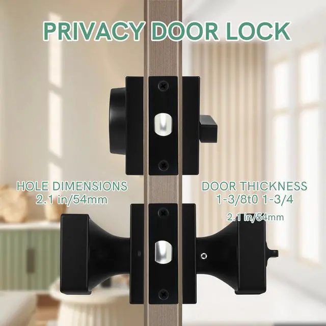 Alt view image 5 of 6 - Square Black Door Knob and Deadbolt Lock,Single Cylinder Deadbolt Lock and Door Knob Set, Keyed Alike Eexterior Door Locks for Front Door (Matte Black,1PACK)