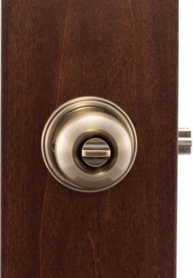 Alt view image 3 of 4 - Copper Creek BK2040AB Ball Door Knob, Keyed Entry Function, 1 Pack, in Antique Brass