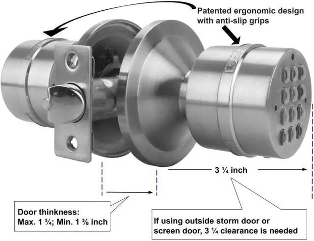 Alt view image 3 of 7 - Electronic Door Knob (Spring Latch Lock; Not Deadbolt; Not Phone Connected), Single Front keypad YL 99, max Security