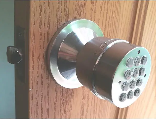 Alt view image 2 of 7 - Electronic Door Knob (Spring Latch Lock; Not Deadbolt; Not Phone Connected), Single Front keypad YL 99, max Security