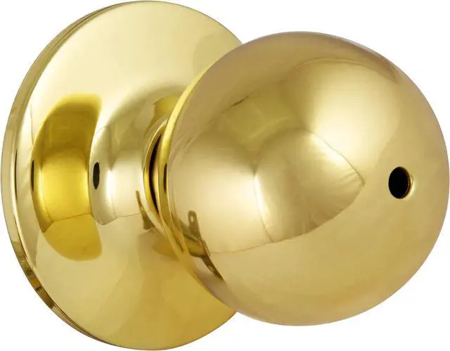 Alt view image 2 of 7 - Ball Polished Brass Privacy Bed/Bath Door Knob