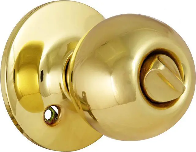 Alt view image 4 of 7 - Ball Polished Brass Privacy Bed/Bath Door Knob