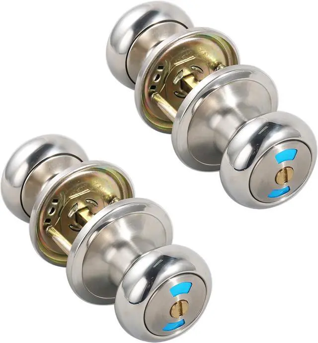 Alt view image 4 of 5 - Bathroom Door Lock Knob, Color Indicator for Vacant or Occupied in Use Restroom, Thumbturn, Emergency Unlock, Fits Standard 2 1/8" Doors