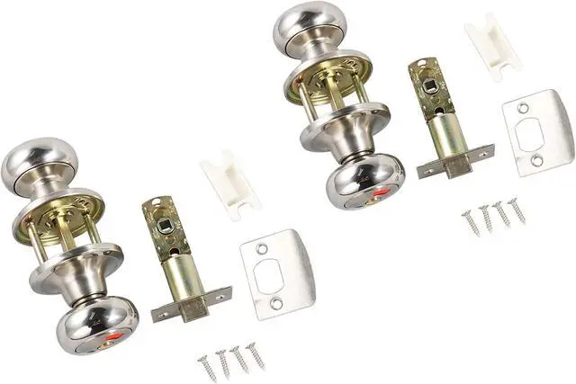 Alt view image 5 of 5 - Bathroom Door Lock Knob, Color Indicator for Vacant or Occupied in Use Restroom, Thumbturn, Emergency Unlock, Fits Standard 2 1/8" Doors