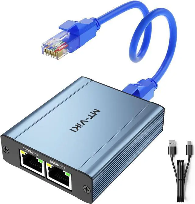 Main image of MT-VIKI Ethernet Splitter 1 to 3 High Speed 1000Mbps, Gigabit Dual RJ45 Splitter Adapter for Cat5/5e/6/7/8 Cable [3 Devices Simultaneously Networking]