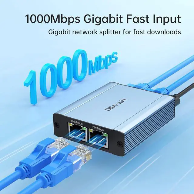 Alt view image 2 of 6 - MT-VIKI Ethernet Splitter 1 to 3 High Speed 1000Mbps, Gigabit Dual RJ45 Splitter Adapter for Cat5/5e/6/7/8 Cable [3 Devices Simultaneously Networking]