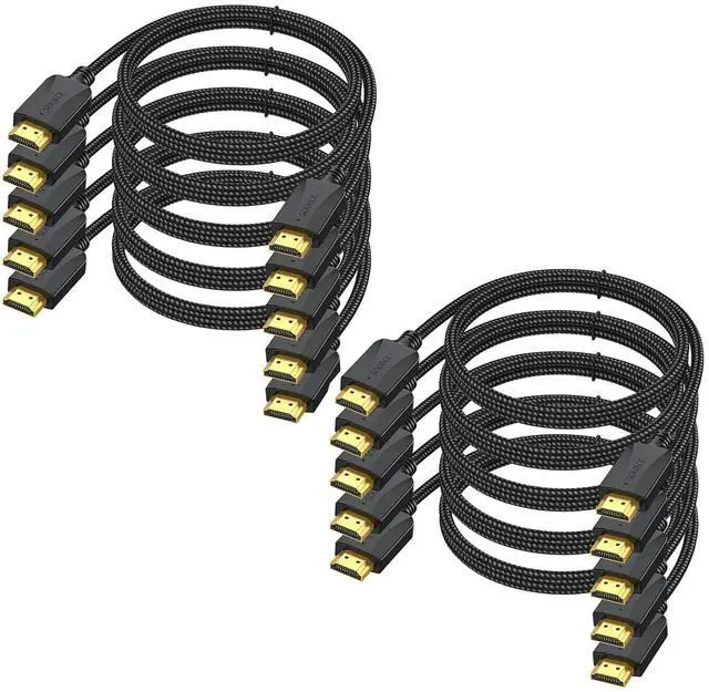 Main image of 3FT HDMI Cable 10-Pack, 4K HDMI Cable Multipack Braided- High Speed Shielded HDMI 2.0 Cable Male to Male Flexible with Ethernet, 4K HDR 3D ARC & CL3 Rated for Splitter,Switch,KVM,Docking Station,PC,TV