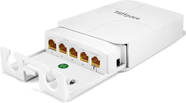 Main image of Outdoor Gigabit PoE Extender, 5 Port PoE Repeater, 90W in 60W Out Switch, Waterproof, Vlan, IEEE802.3af/at/bt Extend Additional 100m(328ft), 10/100/1000Mbps, Wall Mount Plug and Play
