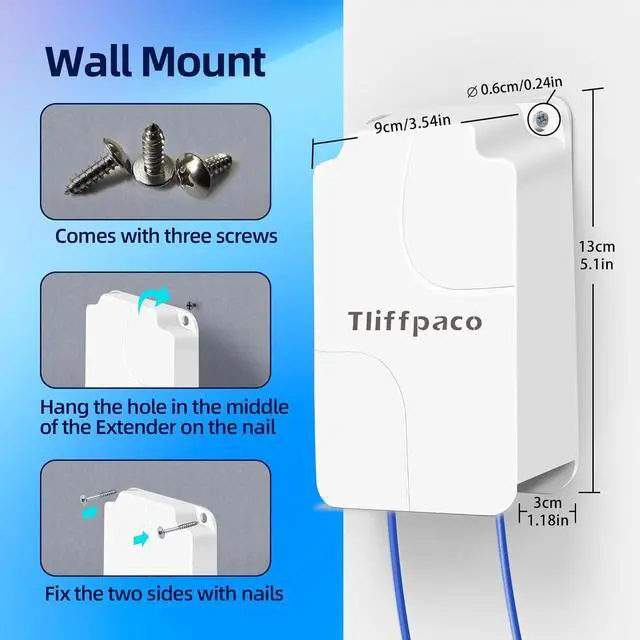 Alt view image 7 of 7 - Outdoor Gigabit PoE Extender, 5 Port PoE Repeater, 90W in 60W Out Switch, Waterproof, Vlan, IEEE802.3af/at/bt Extend Additional 100m(328ft), 10/100/1000Mbps, Wall Mount Plug and Play