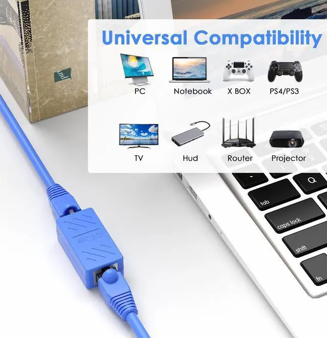 Alt view image 2 of 7 - Ethernet Extender RJ45 Couplers Network Cable Coupler Cat 5 Coupling Lnternet Female to Female Connector Lnline Coupler for Cat5/ Cat5e/ Cat6e/ Cat7 Ethernet Extension Cable (Blue 20 PCE)