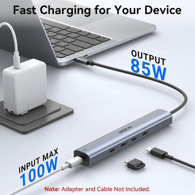 Alt view image 6 of 7 - USB C Hub 10Gbps,MOKiN USB C Splitter with 4K@60Hz Video Output,100W PD Charging,Data Transfer,USB4 Multiport Dongle for MacBook Pro,iPad Pro and Type-C Devices