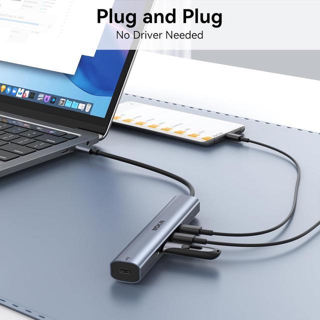 Alt view image 7 of 7 - USB C Hub 10Gbps,MOKiN USB C Splitter with 4K@60Hz Video Output,100W PD Charging,Data Transfer,USB4 Multiport Dongle for MacBook Pro,iPad Pro and Type-C Devices