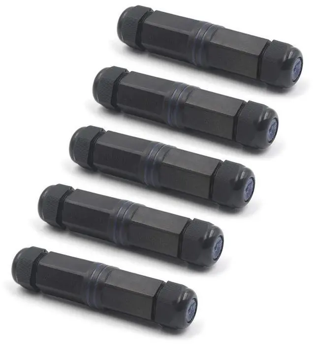 Main image of VCE IP68 Waterproof Ethernet Coupler 1000Mbps, CAT6/CAT5E/CAT5 Female to Female Adapter PoE, Shielded Outdoor RJ45 Connector 5-Pack