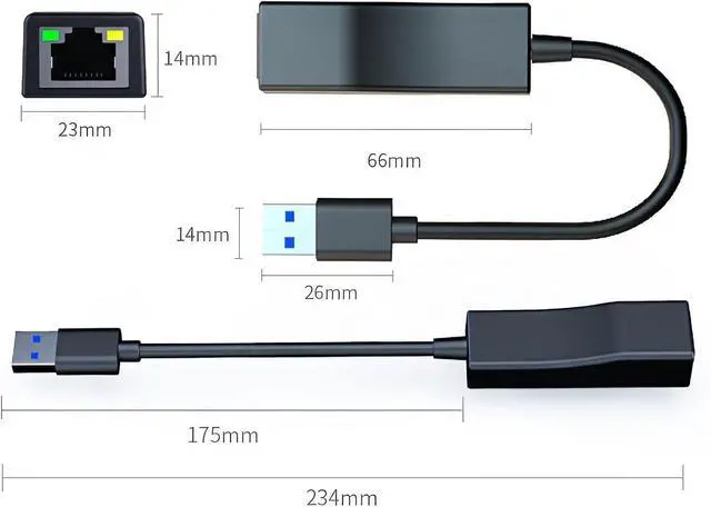 Alt view image 6 of 7 - Smays Ethernet Adapter Compatible with Xiaomi Mi 3c TV Box - 3.0 USB A RJ45 Network