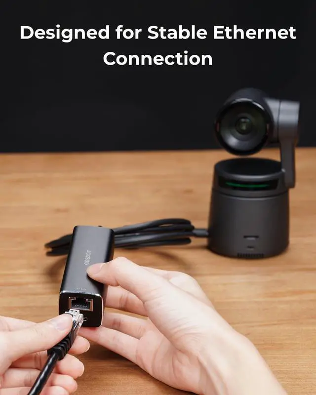 Alt view image 3 of 4 - OBSBOT USB-C to Ethernet Adapter, 10 100 Mbps, Power Over Ethernet (PoE) Support, Dual Ethernet and USB-C Interface, Compatible Tail Air, MacBook, PC, etc.