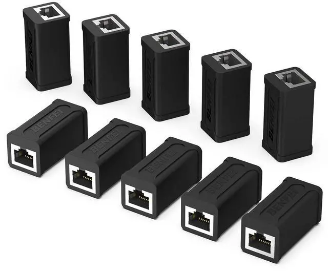 Main image of BENFEI RJ45 Inline Coupler, 10 Pack Cat7 Cat6 Cat5e Ethernet Coupler Female to Female