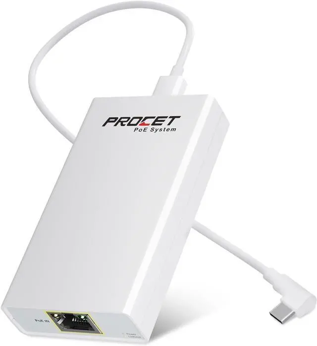 Main image of Gigabit PoE to USB C Converter for Smart Phone/Tablet, USB-C to Ethernet Adapter with 23W Charging, Power & Data 2-in-1 RJ45 Port to Type-C Adapter, 10/100/1000Mbps High Speed Plug & Play,IEEE802.3at