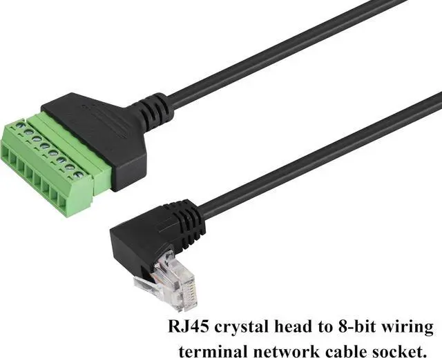 Alt view image 4 of 7 - zdyCGTime RJ45 Screw Terminal Adapter Cable,90 Degree (Up Bend) RJ45 Male to 8-Pin Screw Block Terminal Connector extender For Cat5/6/7 Ethernet Extender AV CCTV DVR Network Adapter.(2Pack/30cm-UP)