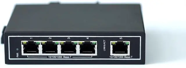 Alt view image 5 of 7 - WIWAV WDH-5GT-DC 10/100/1000Mbps Gigabit Unmanaged 5-Port Industrial Ethernet Switches with DIN Rail/Wall-Mount (UL Listed,Fanless,-30~75)