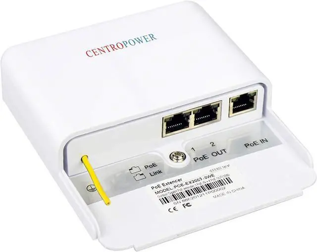 Main image of Gigabit 2 Port PoE Extender Outdoor, 6KV Lightning Protection PoE Passthrough Switch, Ethernet Splitter Booster, 60W 48V Comply with IEEE 802.3af/at