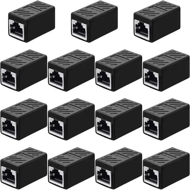Main image of Frienda RJ45 Coupler, Ethernet Extension Adapter Network Connector for Cat7/Cat6/Cat5e/Cat5 Ethernet Network Cable Coupler Female to Female (15, Black)